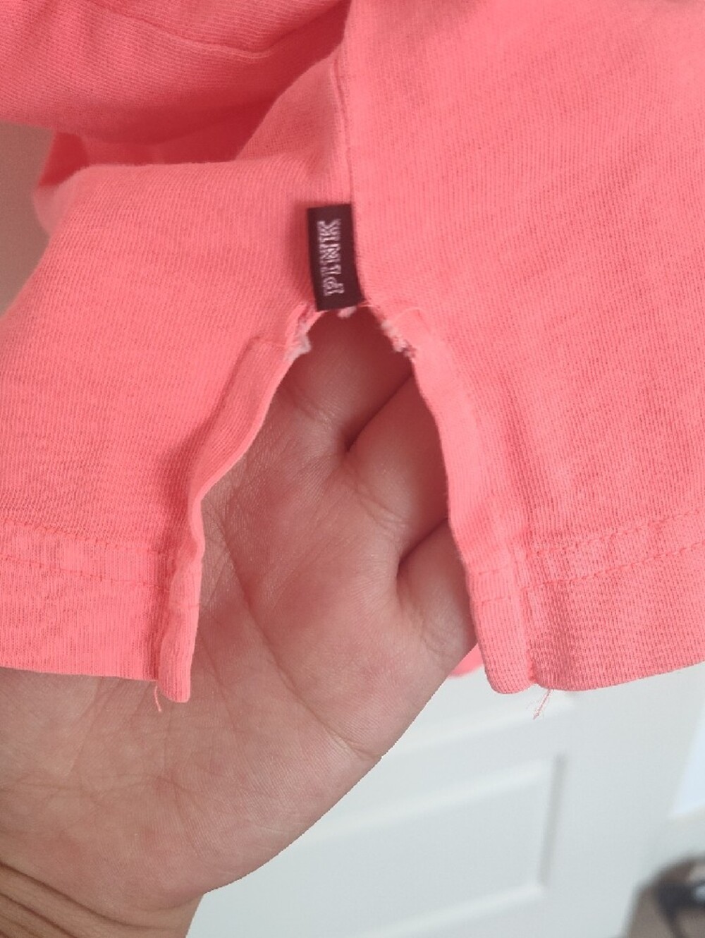 PINK Victoria's Secret Neon Pink Short Sleeve Pocket Tee with Black Logo - Picture 3 of 5